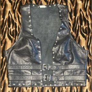 Elegant Moments Black Leather Vest [Size M]